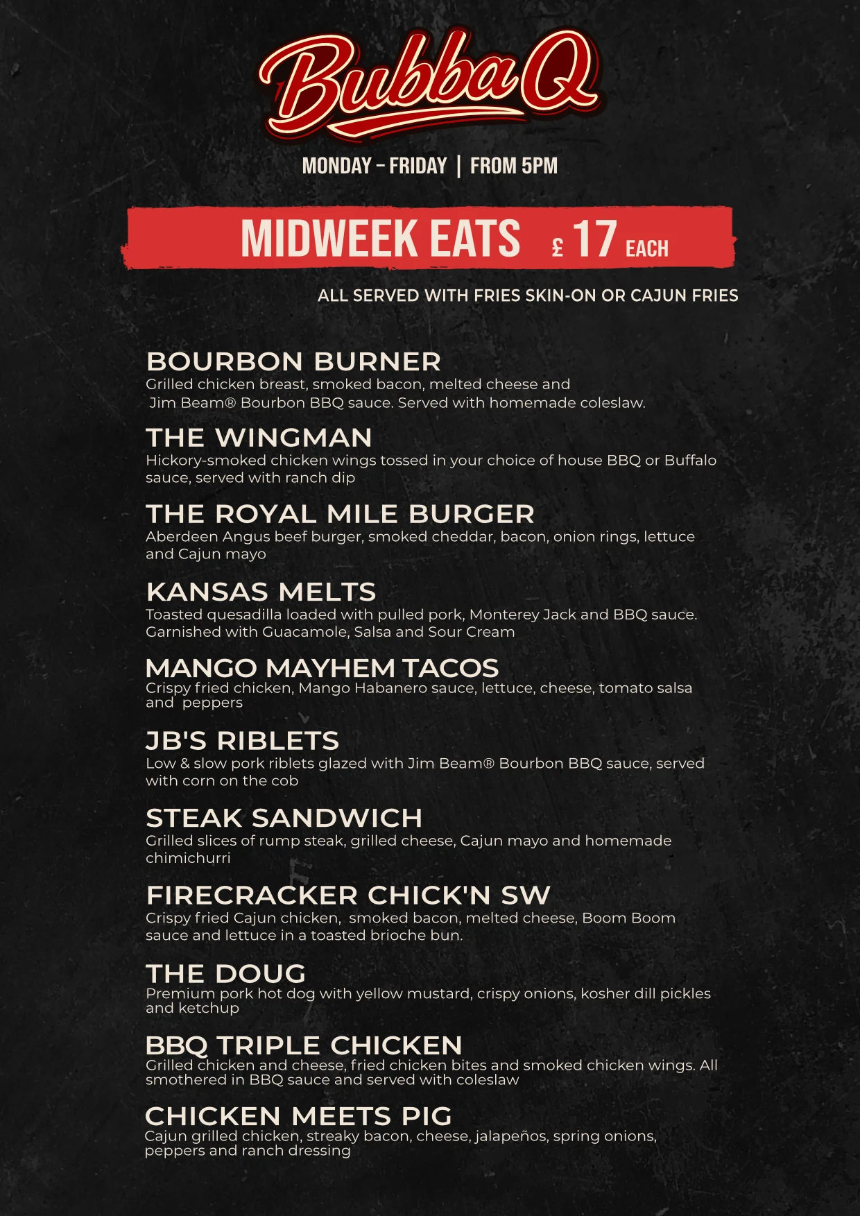 Bubba Q midweek offers