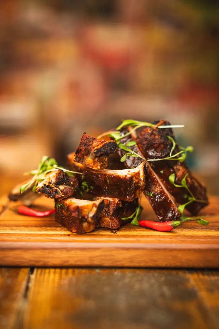 Glazed barbecue ribs